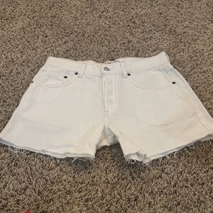 Free People White Jean Shorts